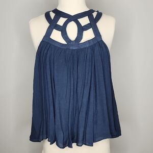 Wishlist Apparel Navy Sleeveless Blouse Size Medium